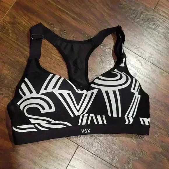 Victoria's Secret VSX Black and White Geometric Sports Bra‎ - Picture 1 of 9